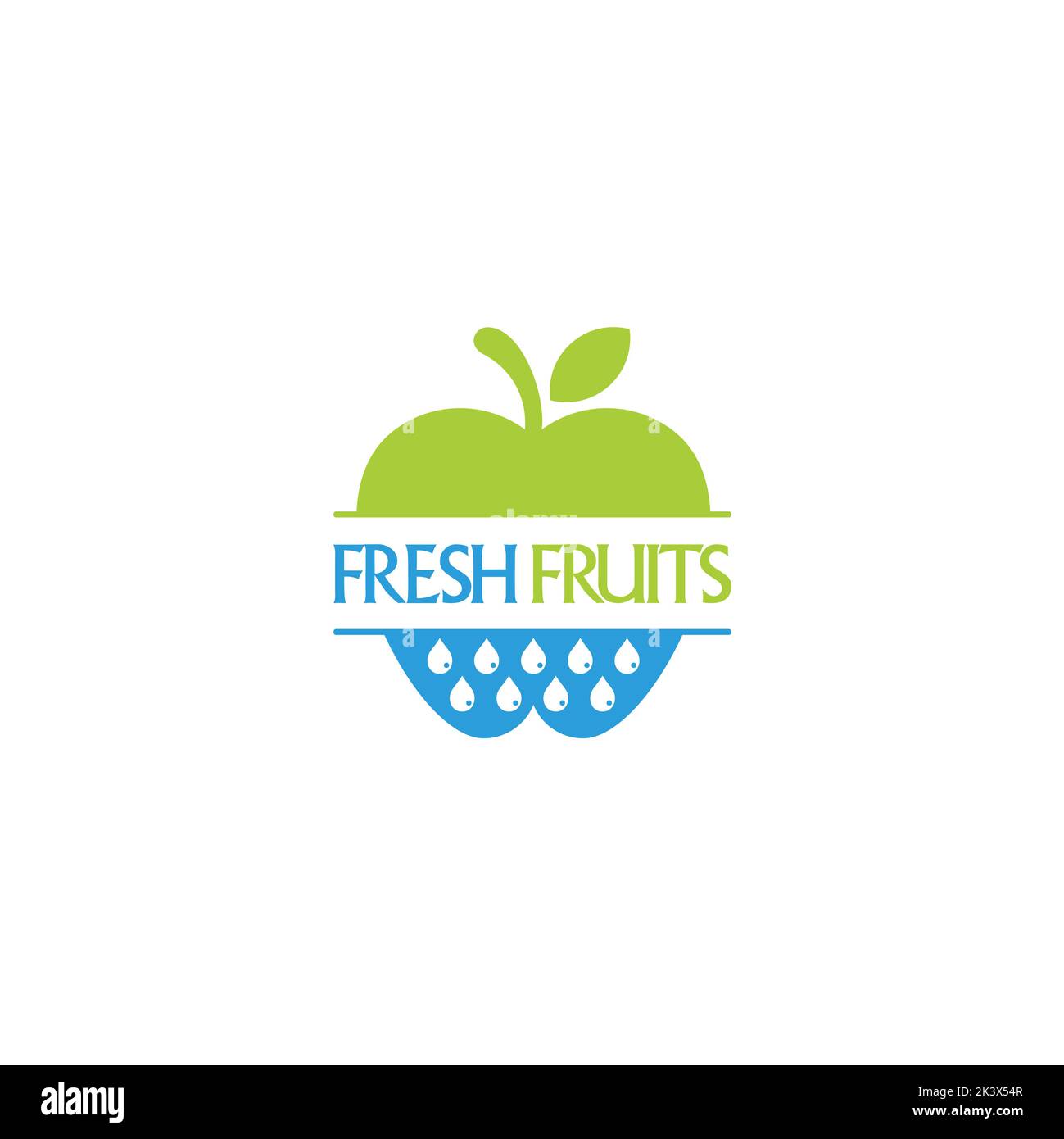 green apple fruit fresh water colorful logo vector Stock Vector