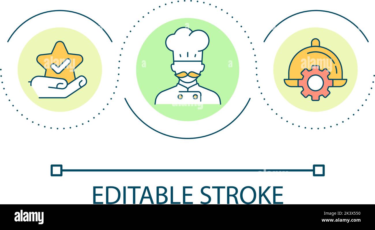 Chef recipe loop concept icon Stock Vector