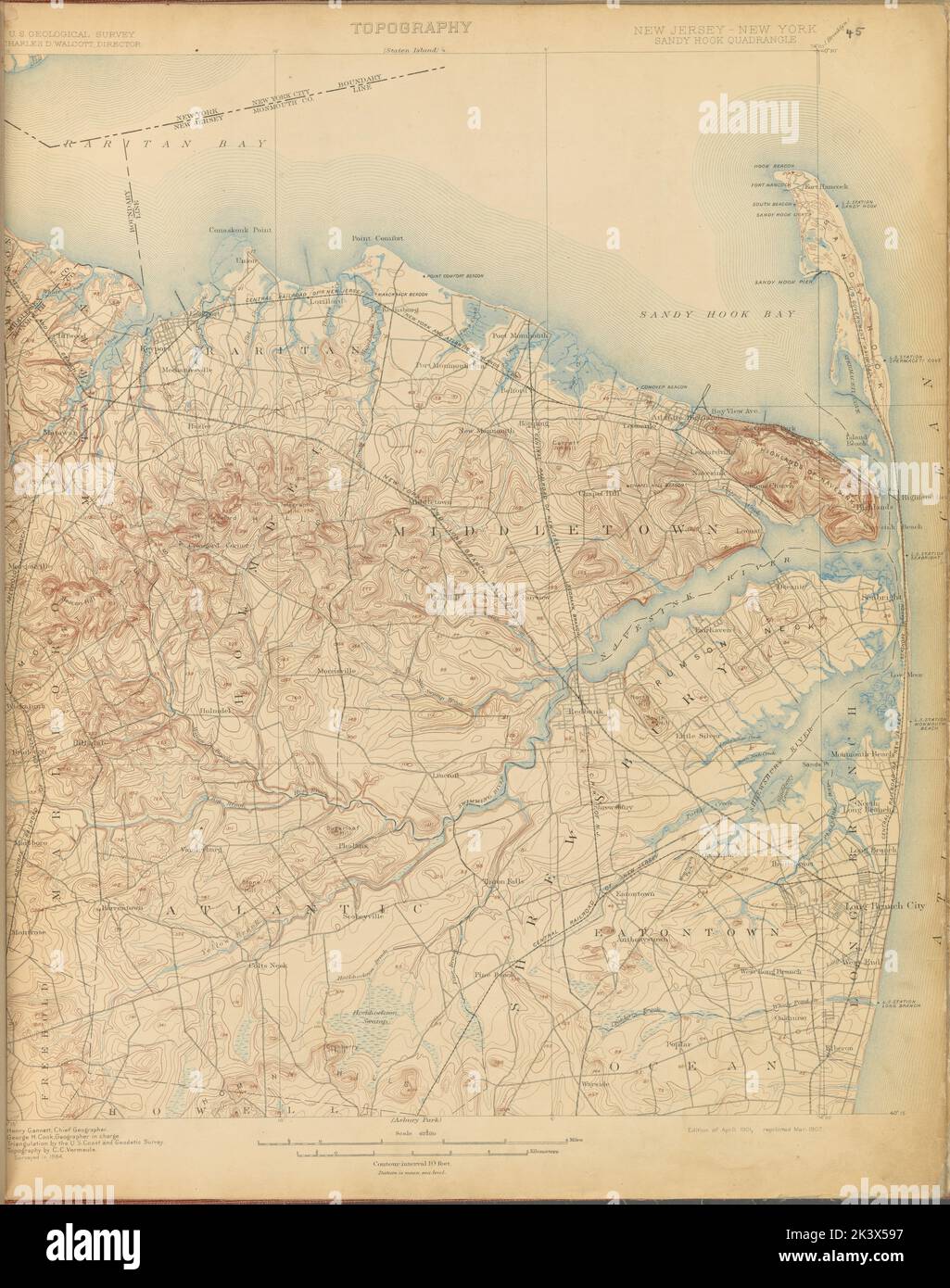 Sandy Hook, survey of 1884, ed. of 1901, repr. 1907. 1899 1926