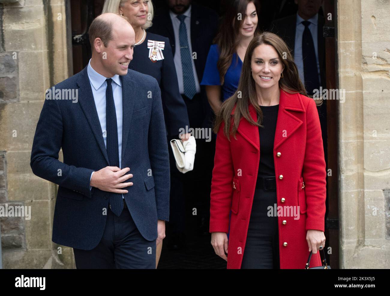 Swansea, Wales, UK. 27 September, 2022.  Prince William, Prince of Wales and Catherine, Princess of Wales visit St Thomas Church in Swansea , which ha Stock Photo