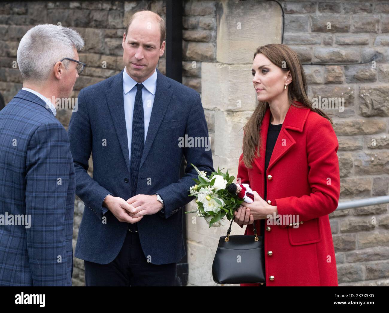 Swansea, Wales, UK. 27 September, 2022. Prince William, Prince of Wales and Catherine, Princess of Wales visit St Thomas Church in Swansea , which ha Stock Photo