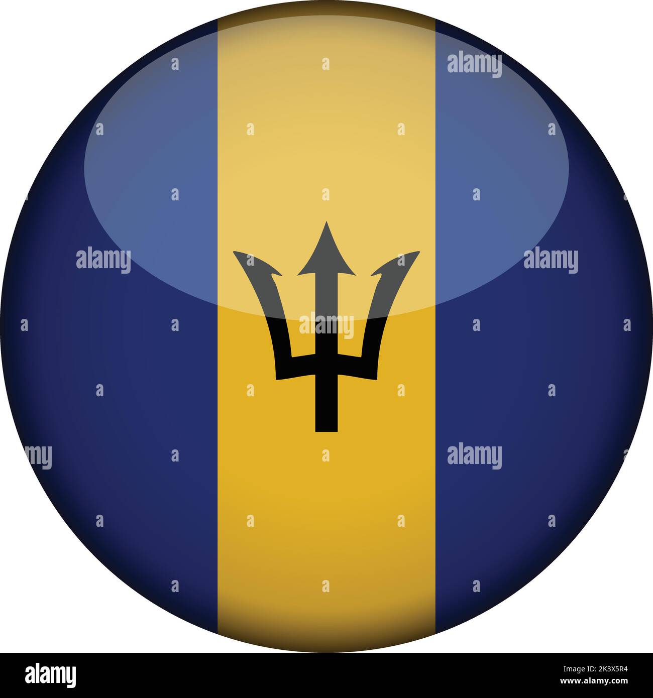 barbados Flag in glossy round button of icon. barbados emblem isolated ...