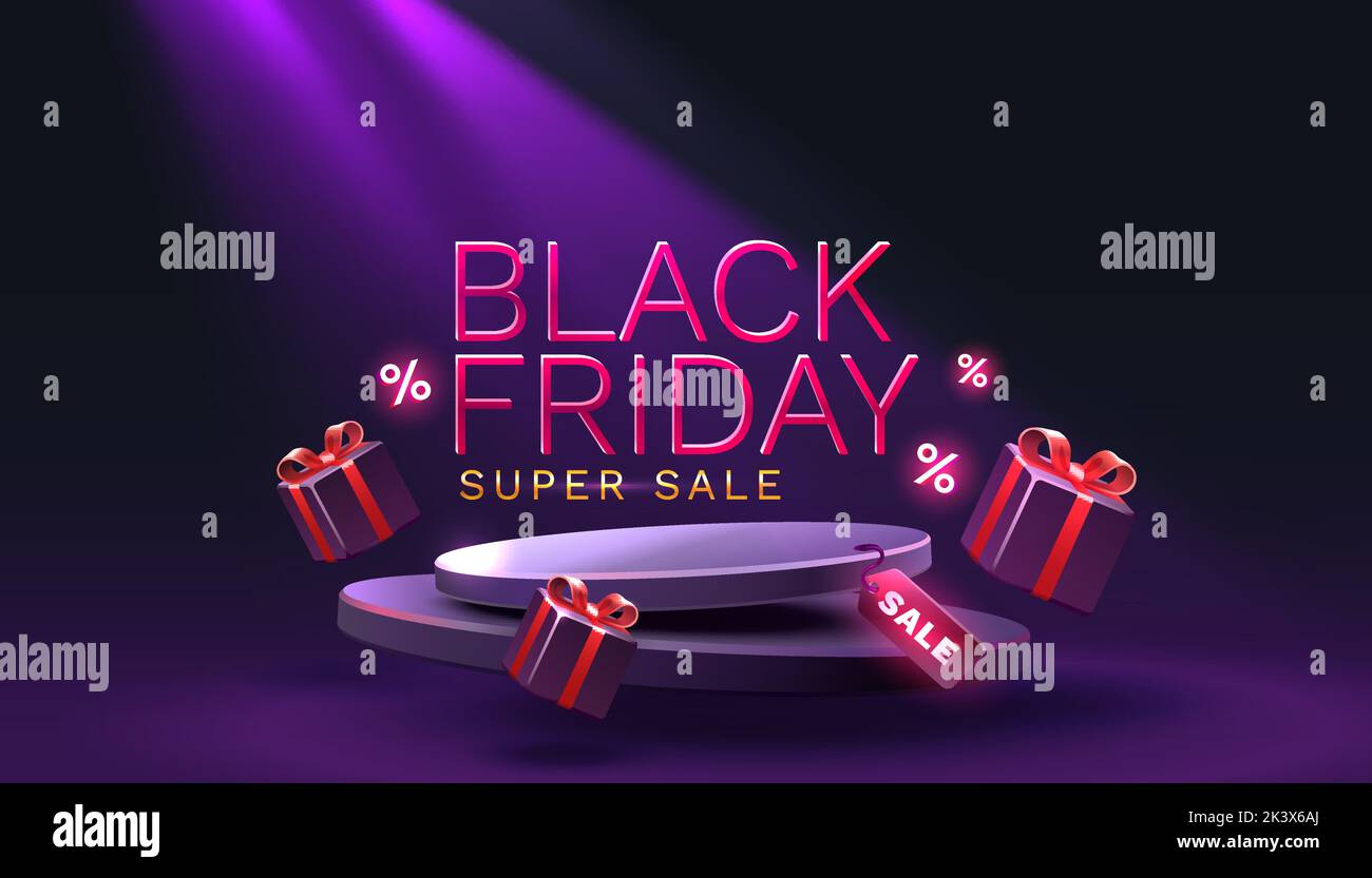 Black Friday Big Sale Offer Day Banner Promotion Percentage Vector