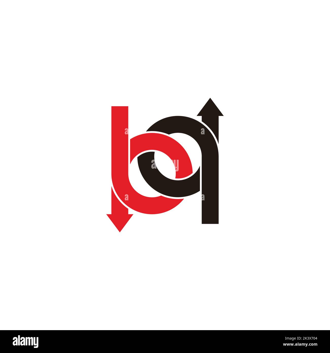 letter bq colorful loops arrows logo vector Stock Vector