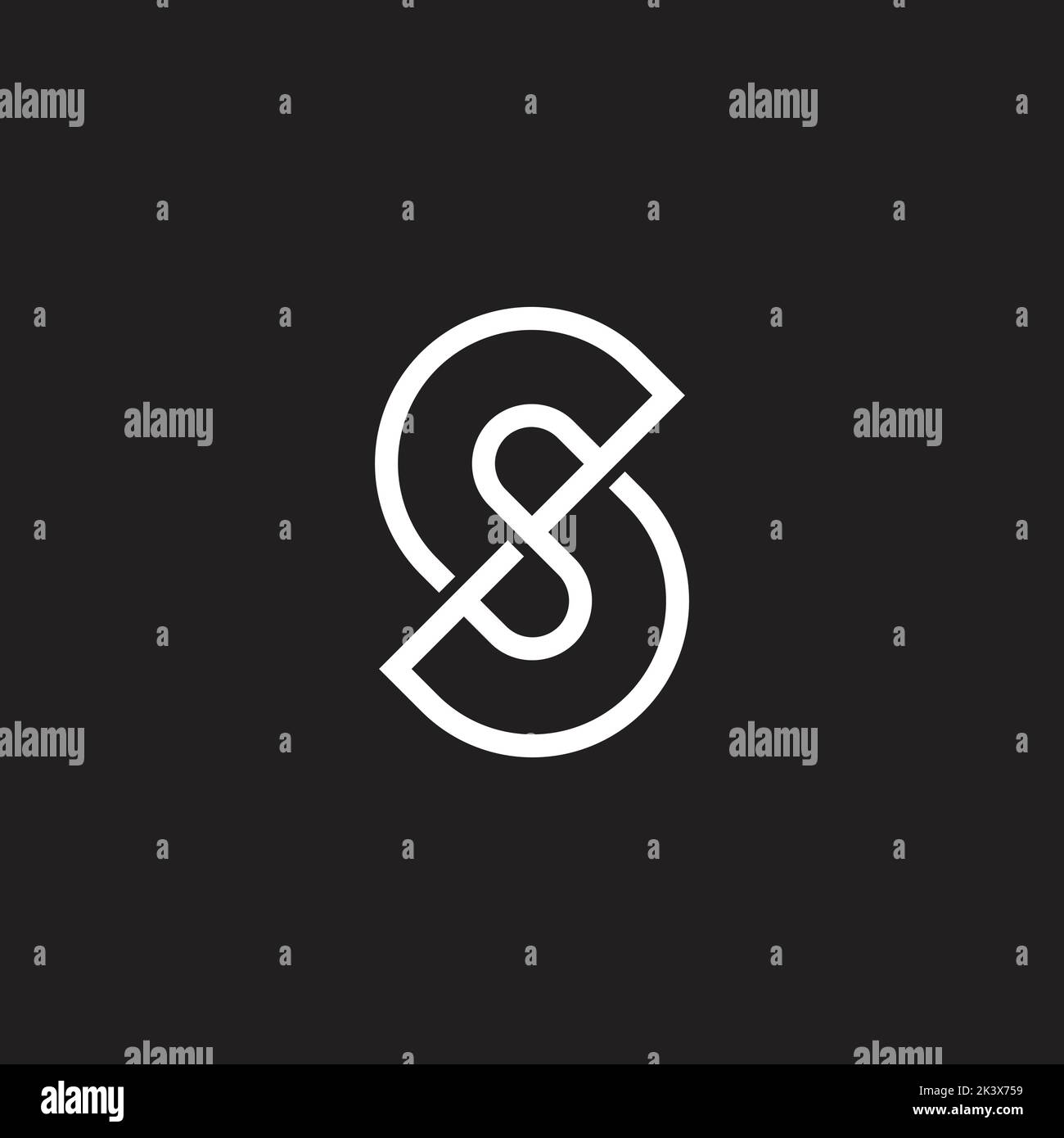 letter dp linked infinity line geometric logo vector Stock Vector