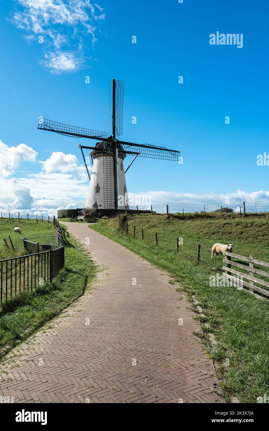 Windmill Buiten verwachting at Nieuw en sint Joosland, Zeeland, The Netherlands, september 25 2022 Stock Photo
