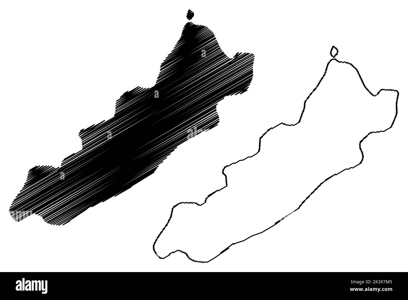 Hatutu island (France, French Republic, Pacific Ocean, Marquesas Islands Archipelago, French Polynesia) map vector illustration, scribble sketch Hatut Stock Vector