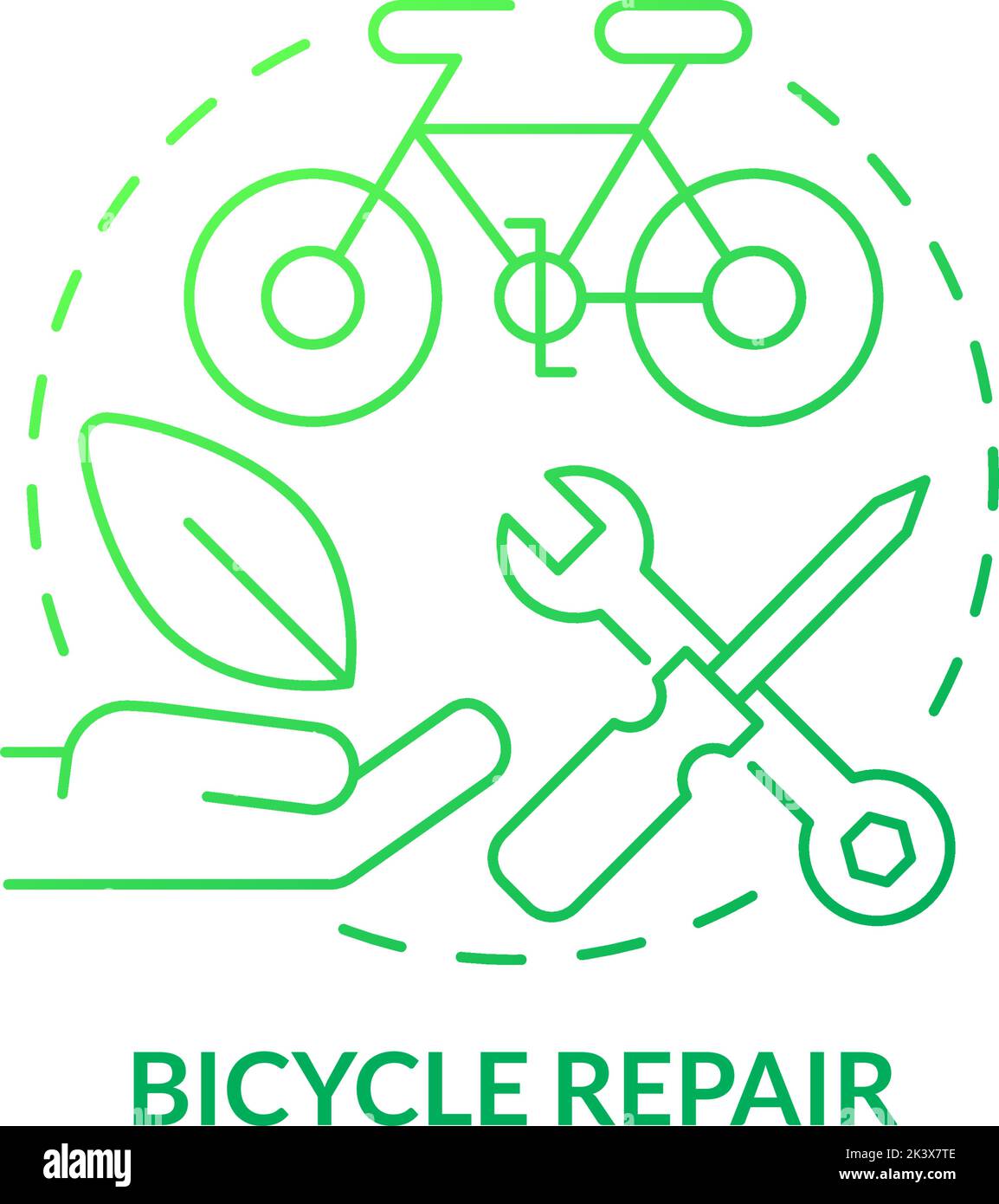 Bicycle repair green gradient concept icon Stock Vector Image & Art Alamy