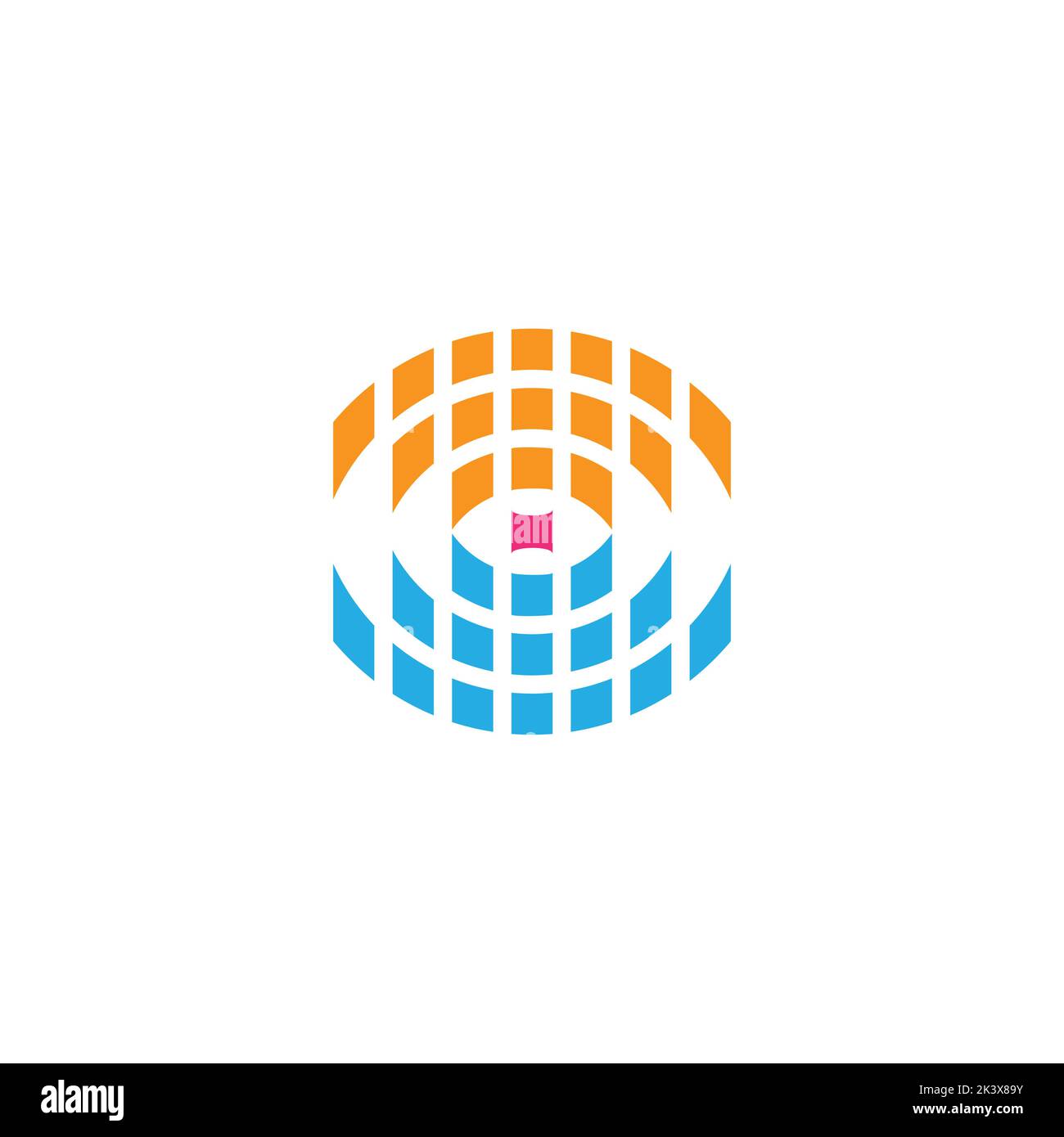 spread dots colorful objects 3d flat round swirl logo vector Stock Vector