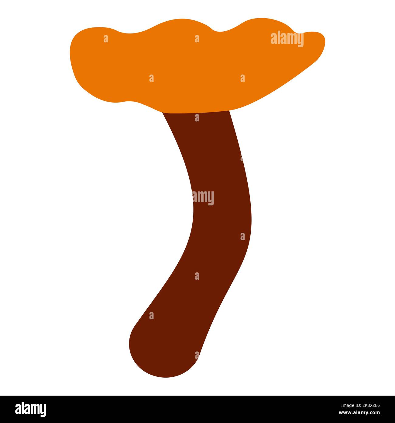 Vector illustration of mushroom in cartoon flat childish style for web