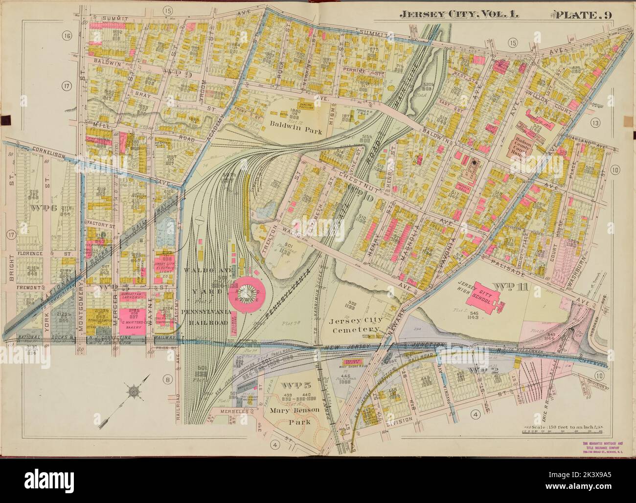 Hudson County, V. 1, Double Page Plate No. 9 Map bounded by Summit Ave