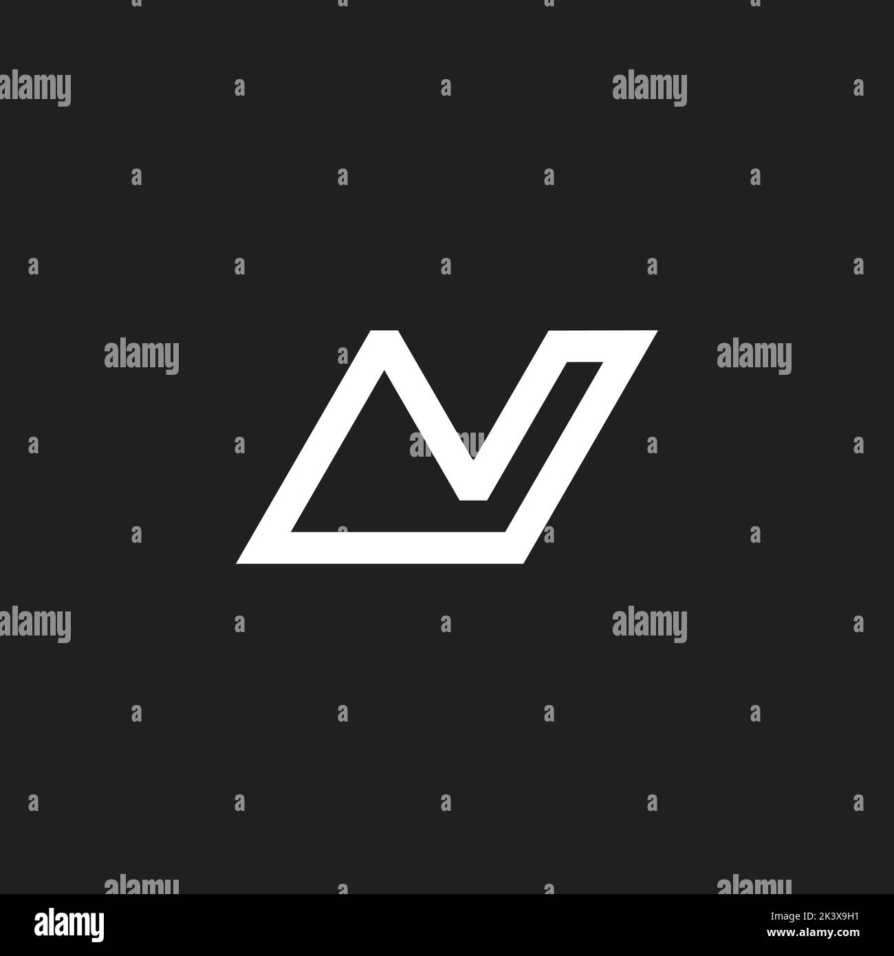letter nj simple mono line logo vector Stock Vector