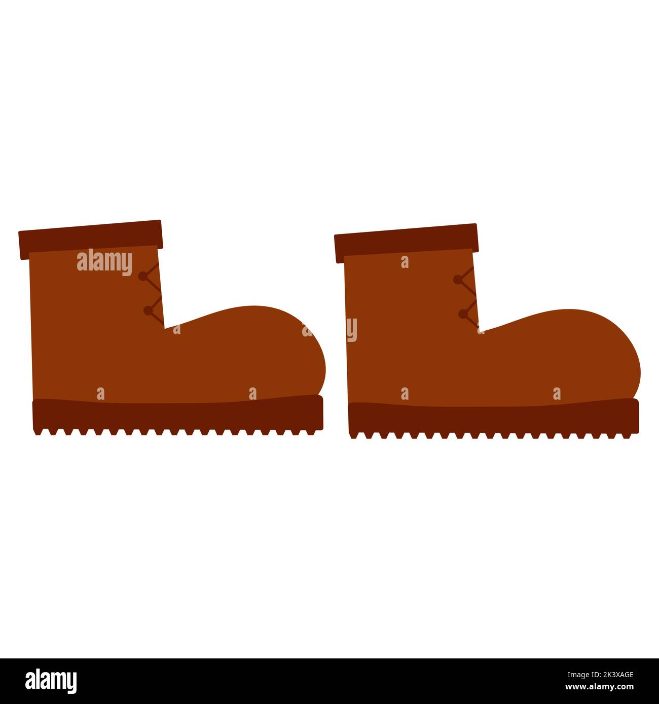 Vector illustration of hiking boots camping shoes in cartoon flat