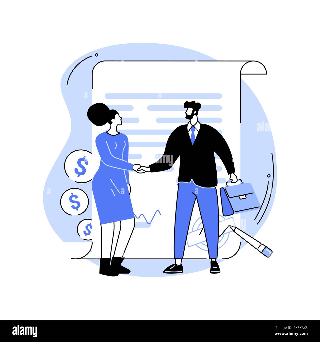Making a deal isolated cartoon vector illustrations Stock Vector Image