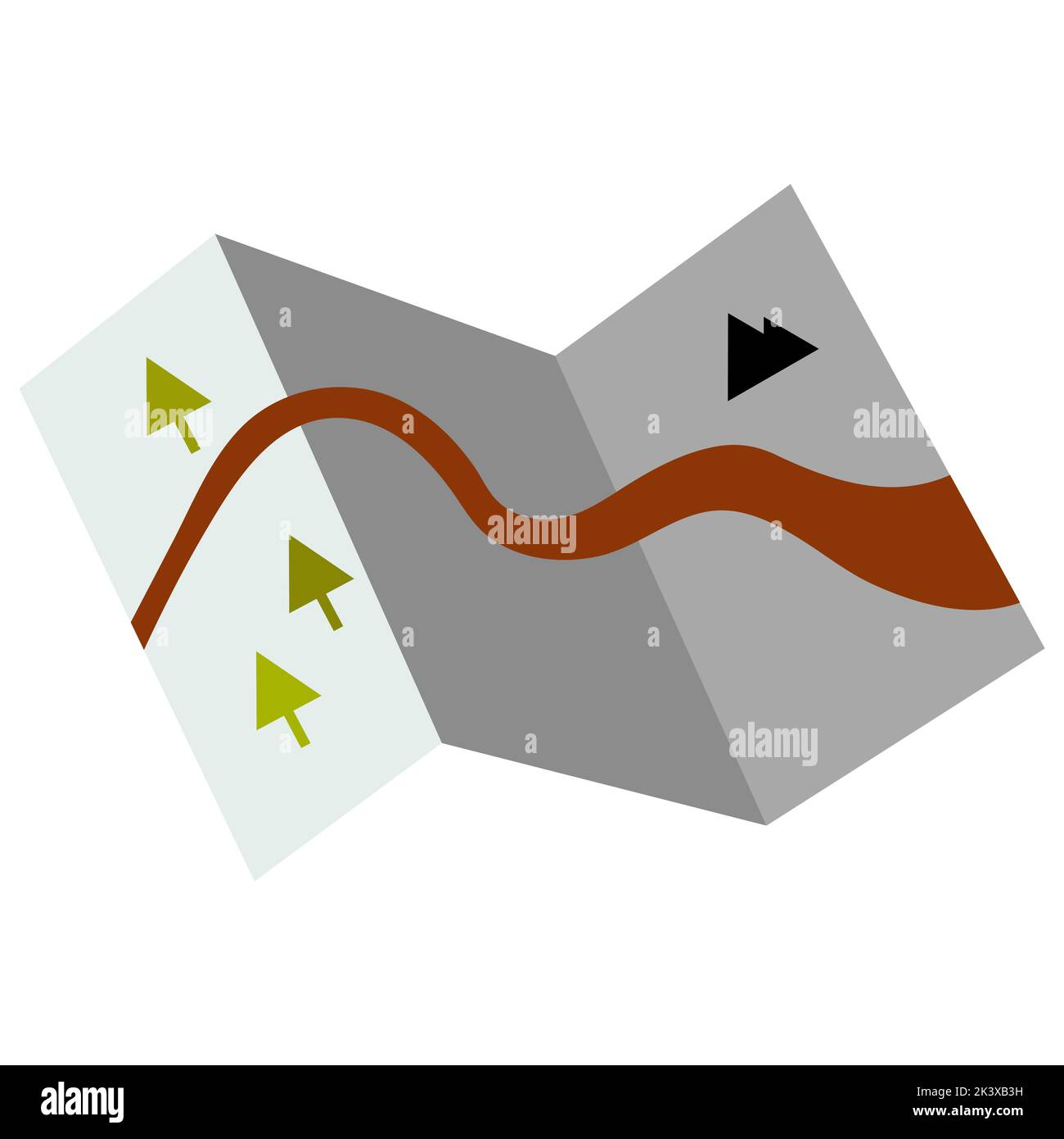 vector map in cartoon hand drawn flat style. Camping Stock Vector