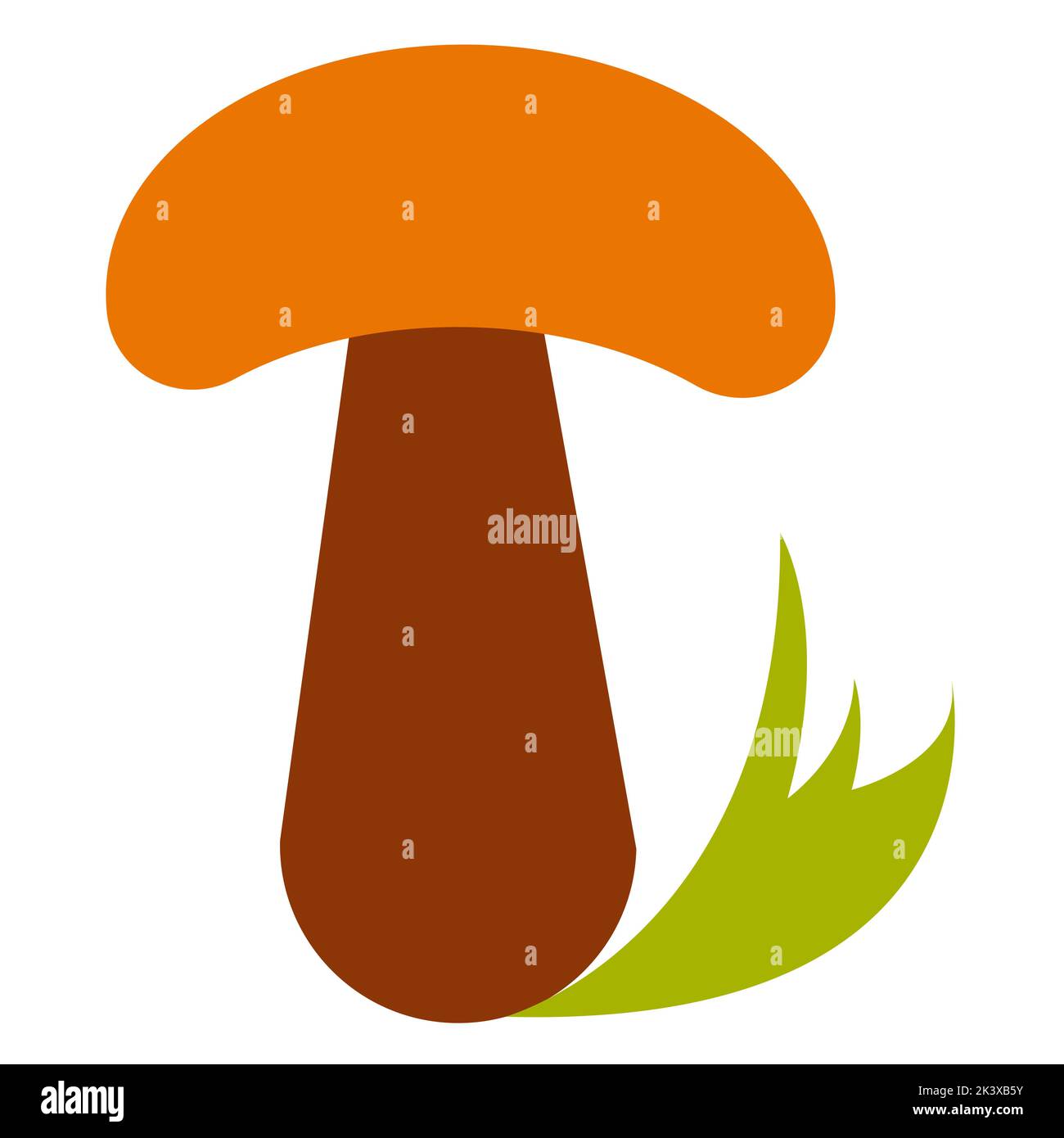 Vector illustration of mushroom in cartoon flat childish style for web