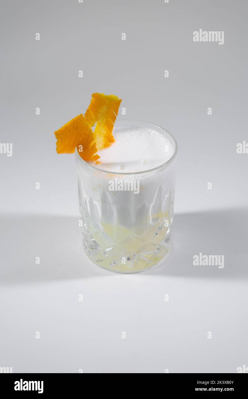 sour cocktail gin fizz or whiskey, tequila and pisco isolated Stock