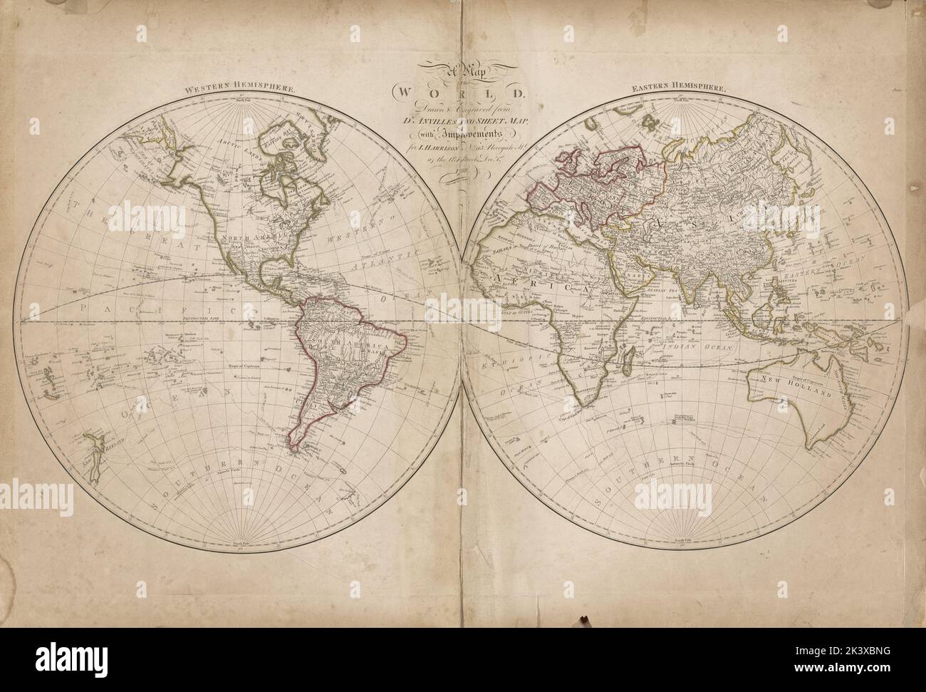 Map of the world drawn and engraved from D'Anville's two sheet map with