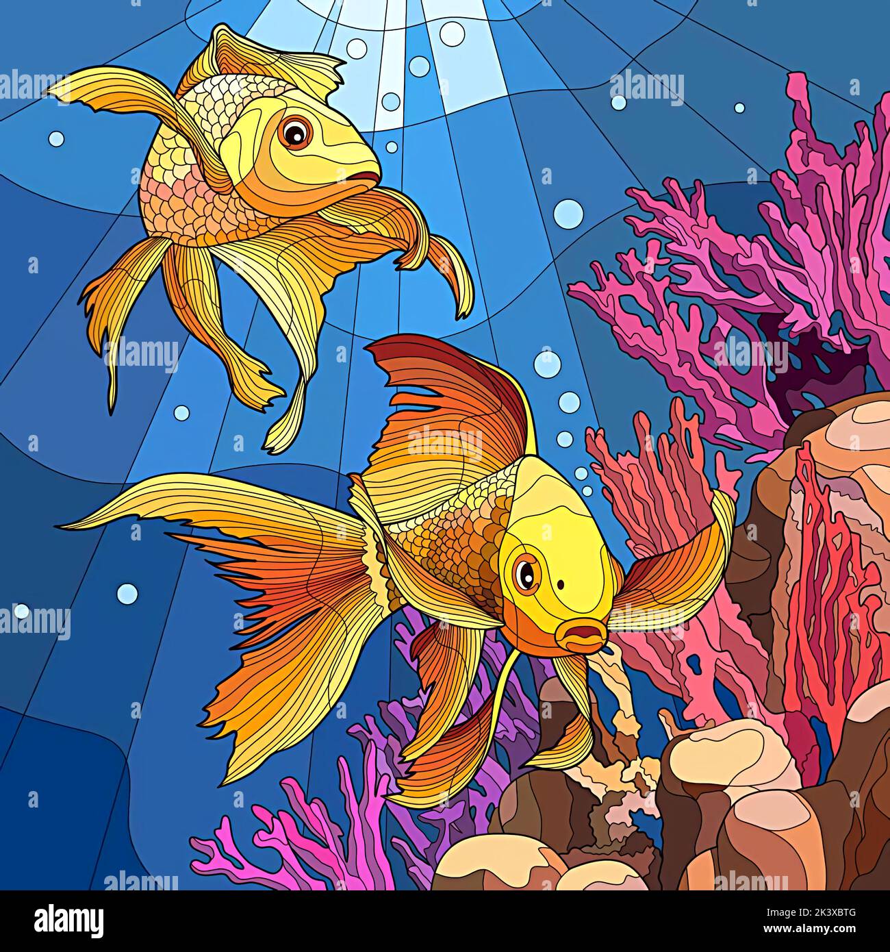 Picture Of Two Goldfish And Plants Under Water Stock Photo Photo Inspiration