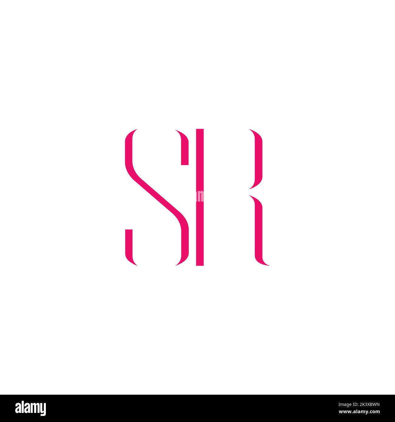 letter sr simple abstract line geometric fashion clothing logo vector Stock Vector