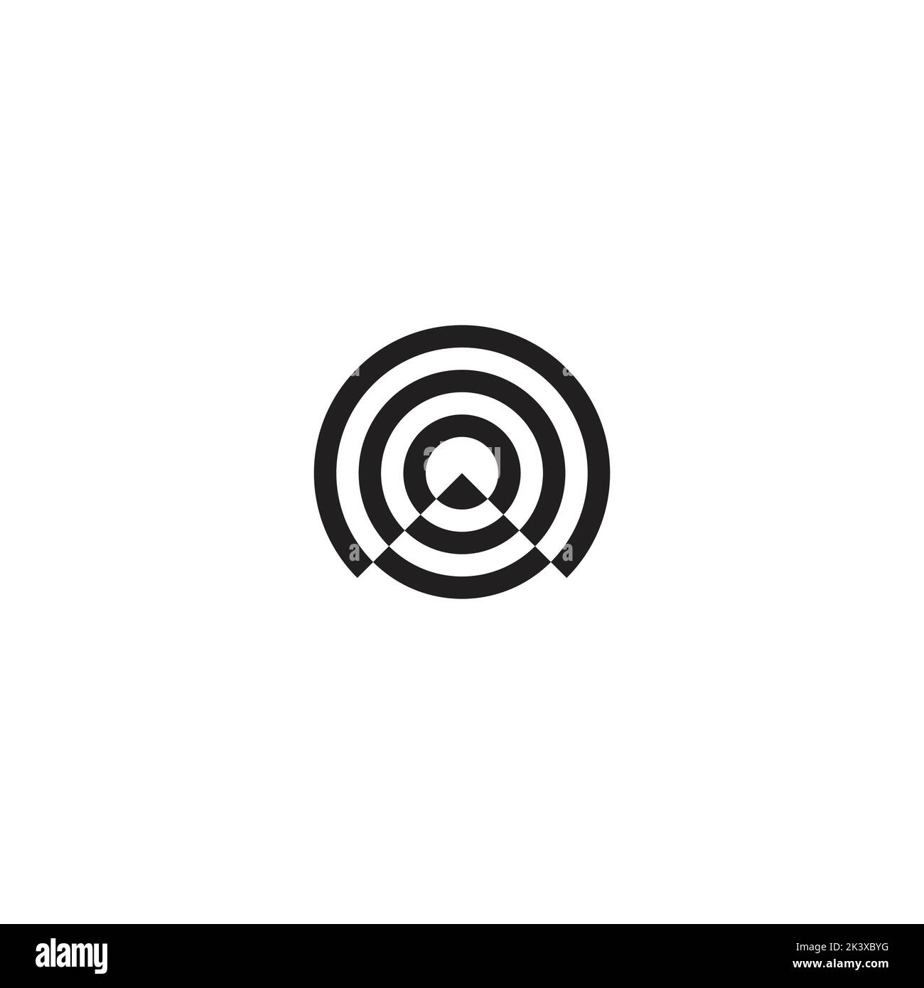triangle stripes circle geometric line logo vector Stock Vector