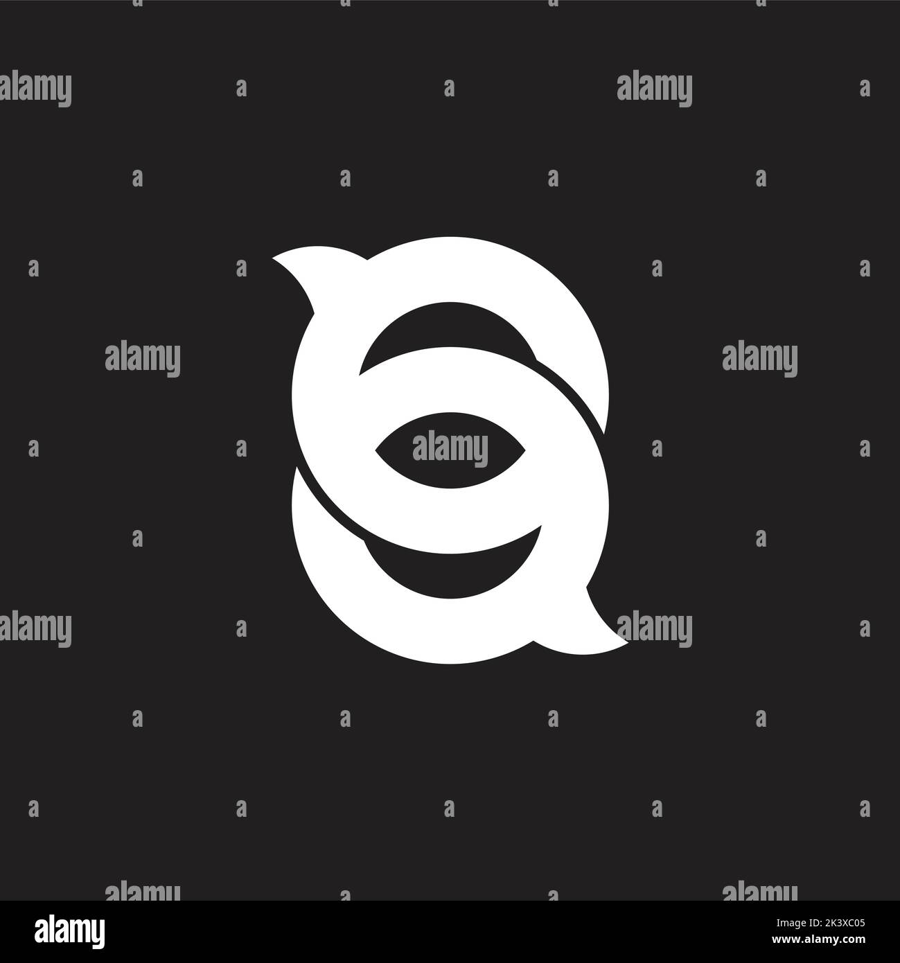 letter oq linked bubble talk logo vector Stock Vector