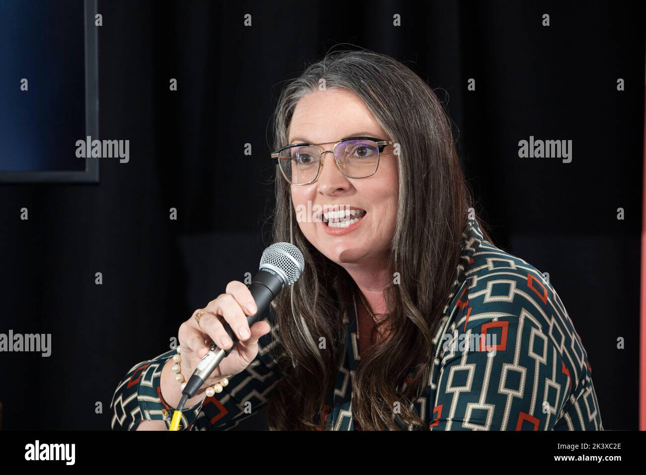 Chair of the Dept. of Psychiatry at Texas Tech School of Medicine SARAH WAKEFIELD during an interview session at the annual Texas Tribune Festival in downtown Austin on September 24, 2022. Stock Photo