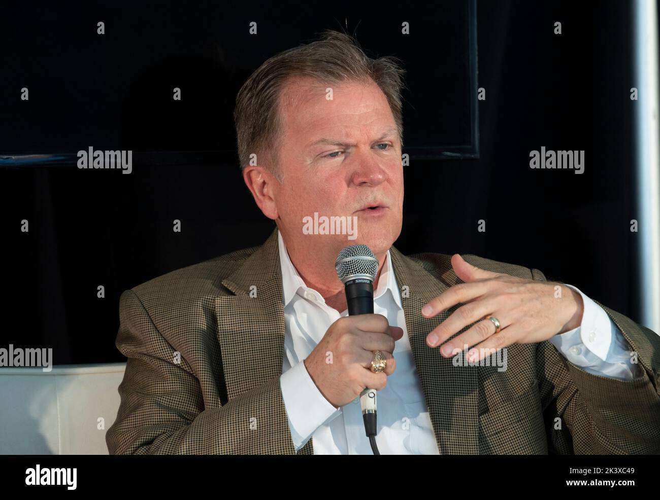 CEO of Hunt Energy Network PAT WOOD III during an interview session at the annual Texas Tribune Festival in downtown Austin on September 24, 2022. He was previously head of the Texas Public Utility Commission. Stock Photo