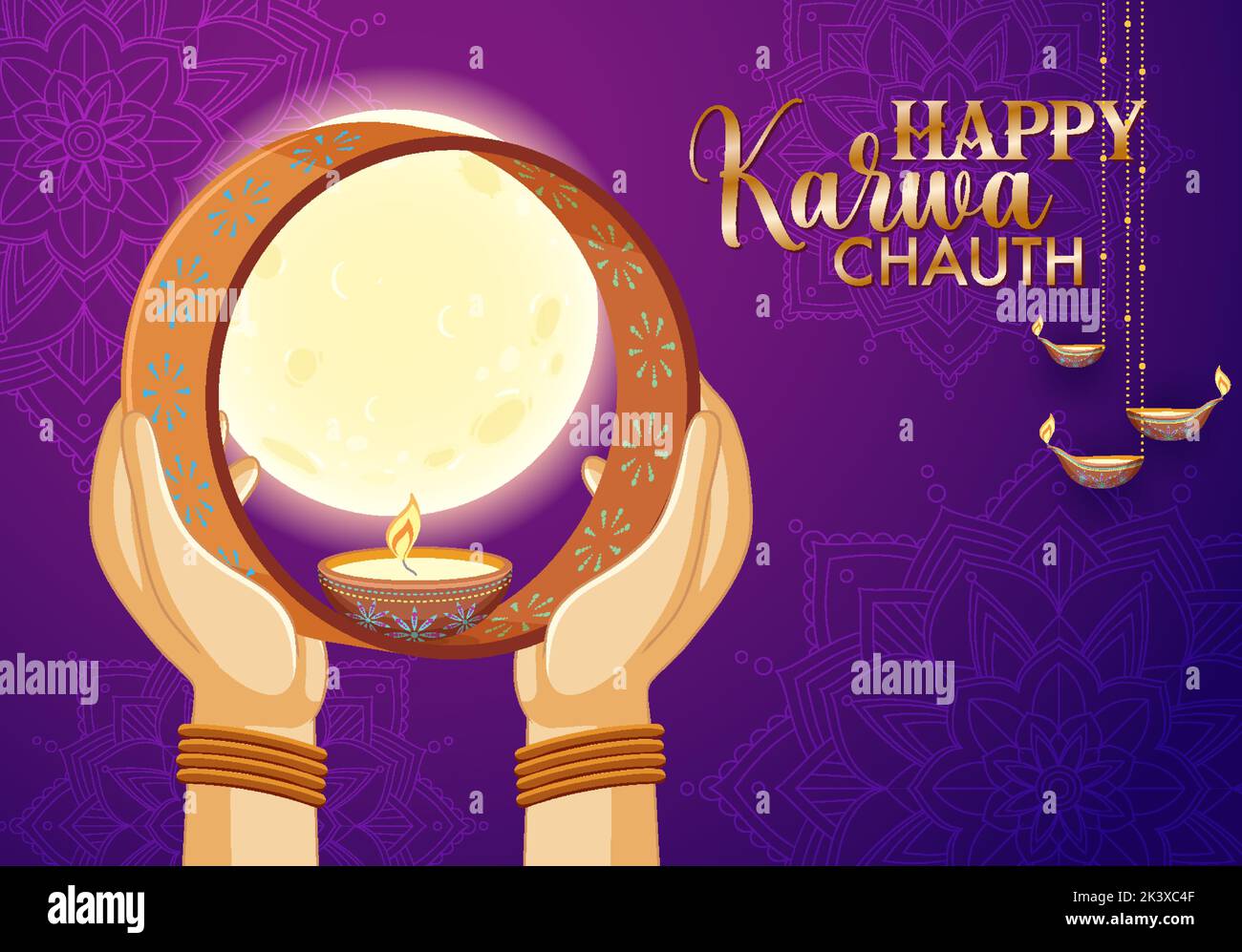 Happy Karva Chauth Poster Design illustration Stock Vector Image & Art