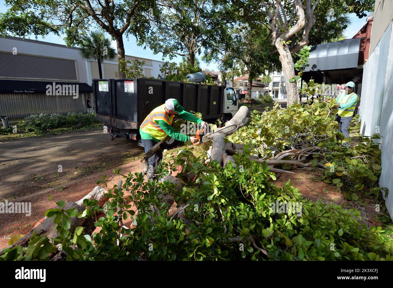 FORT LAUDERDALE, FL - SEPTEMBER 22, 2022: Hurricane Ian makes landfall in Florida as dangerous Category 4 hurricane. Historic File photos of Hurricanes in South Florida People: Hurricane Destruction Credit: Storms Media Group/Alamy Live News Stock Photo