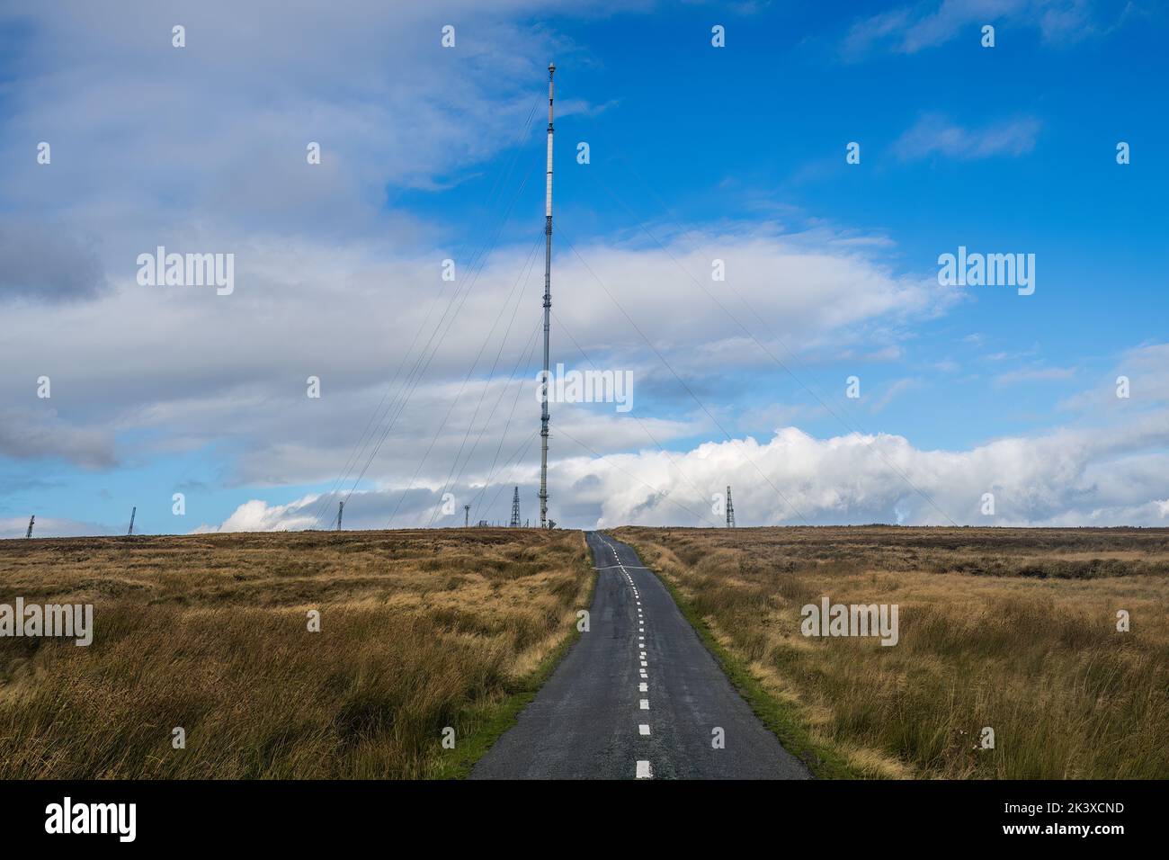 26.09.2022 Belmont, Lancashire, UK. The Winter Hill transmitting station is a broadcasting and telecommunications site on Winter Hill, at the southern Stock Photo