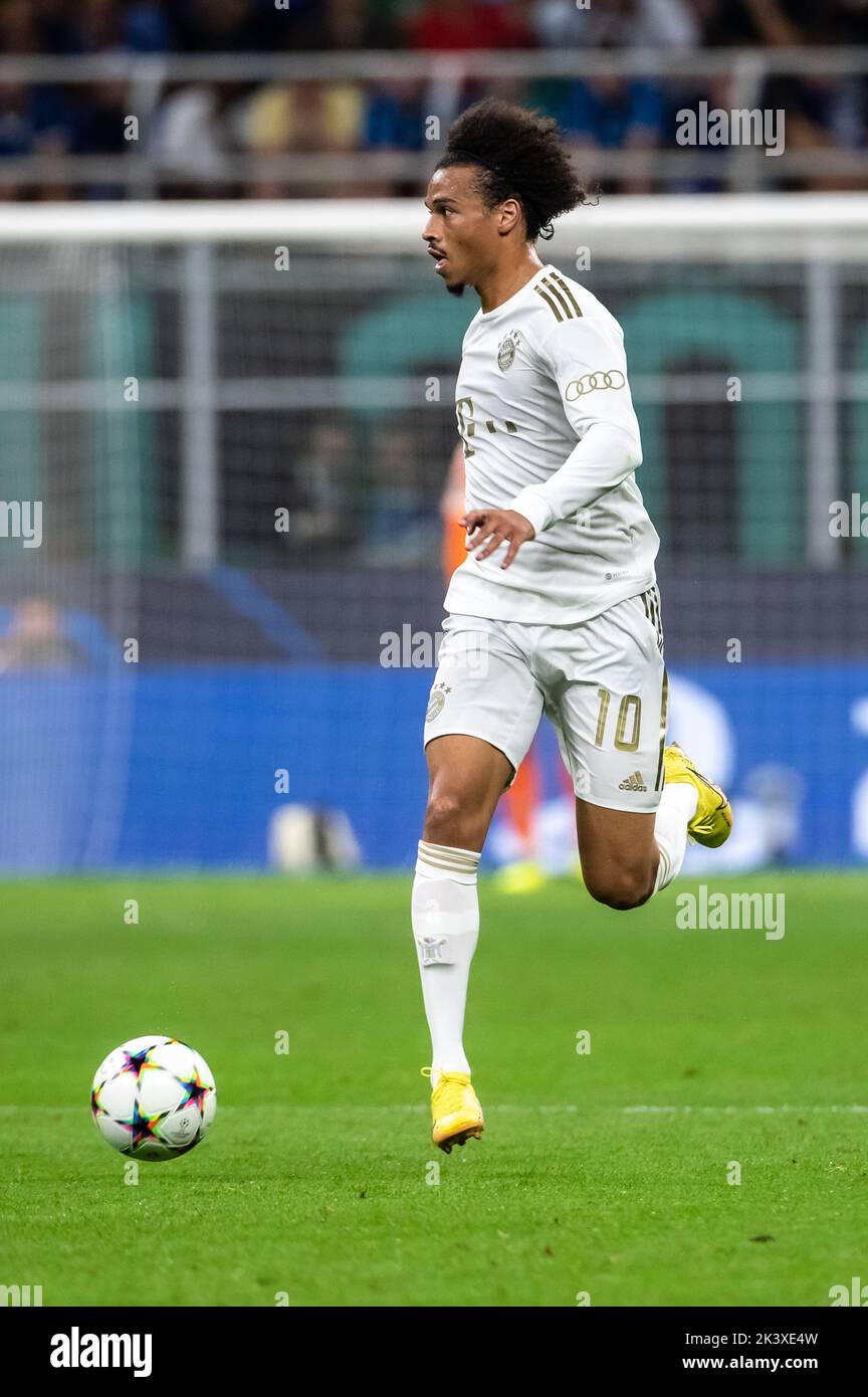 Milan, Italy. 07th Sep, 2022. UEFA Champions League 2022-23. Inter VS Bayern Muenchen 0-2. #10, Leroy SANE, Bayern Muenchen. - picture is for press use; photo by ATP Cristiano BARNI (BARNI Cristiano/ATP/SPP) Credit: SPP Sport Press Photo. /Alamy Live News Stock Photo