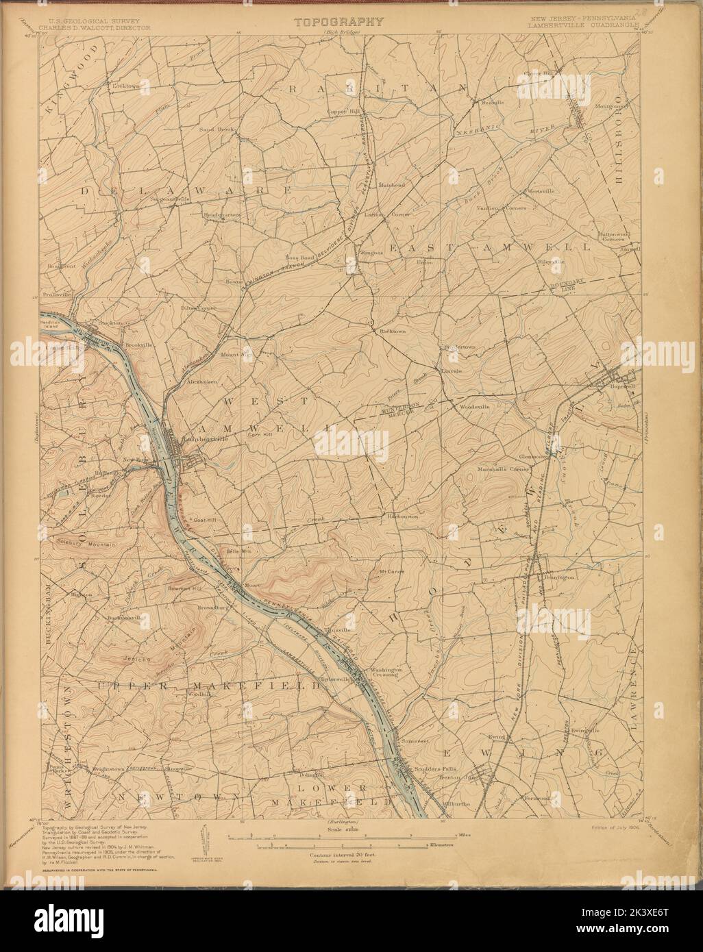 Lambertville, survey of 188788, ed. of 1906. 1899 1926. Cartographic