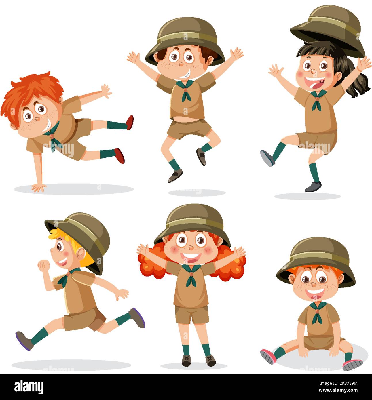 Children in camping outfit illustration Stock Vector Image & Art - Alamy