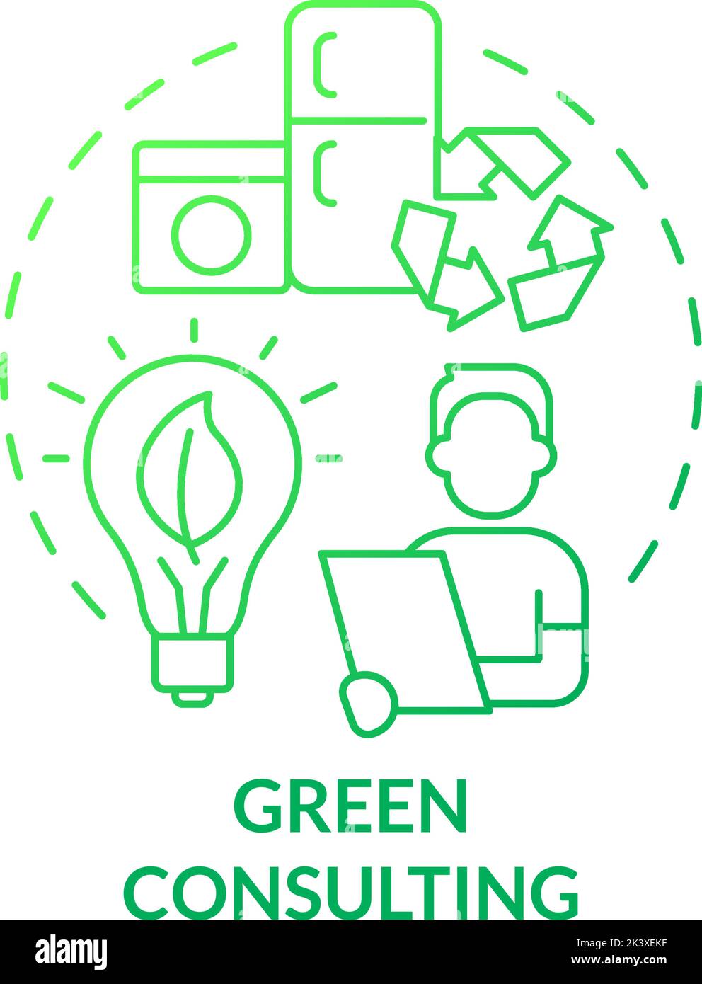 Green consulting blue gradient concept icon Stock Vector