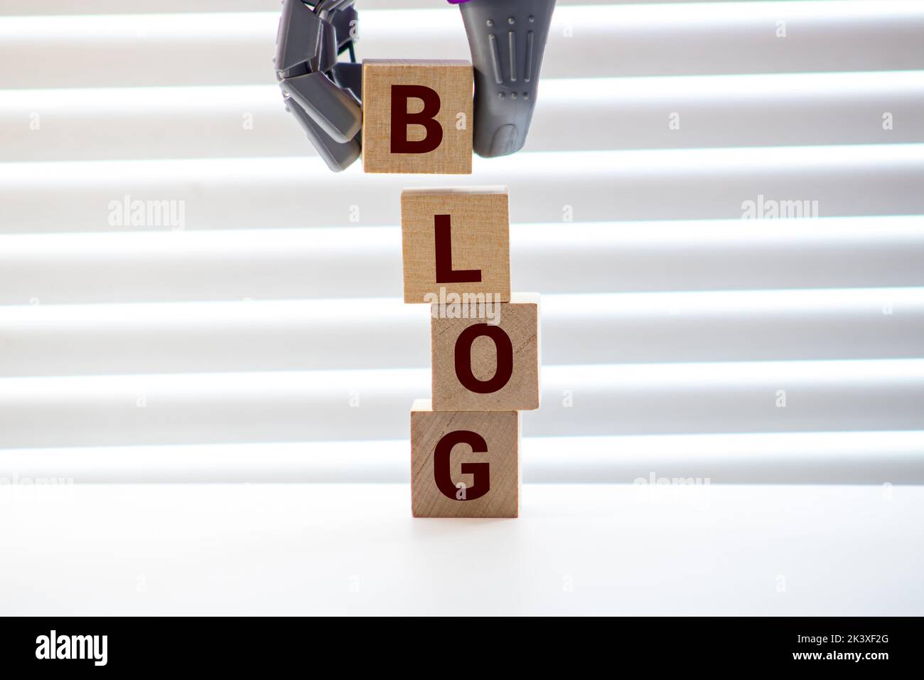 BLOG word made with building blocks. Stock Photo