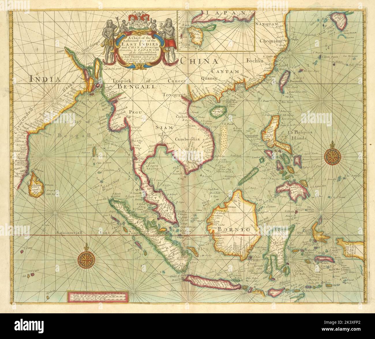 A chart of the eastermost part of the EAST INDIES and CHINA, from Cape Comarine to JAPAN, with 