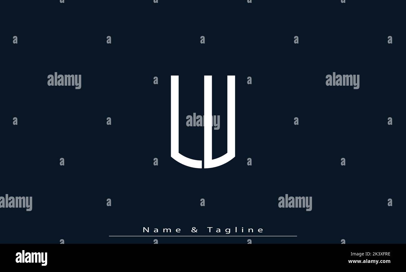 Alphabet letters Initials Monogram logo LU , UL Stock Vector