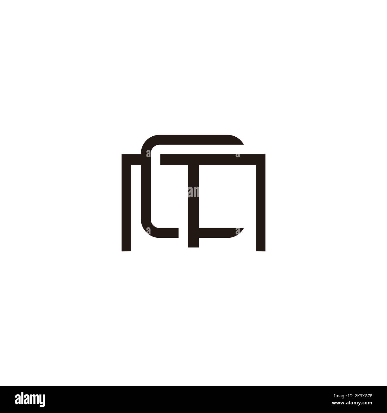 letter mc thin linked line logo vector Stock Vector