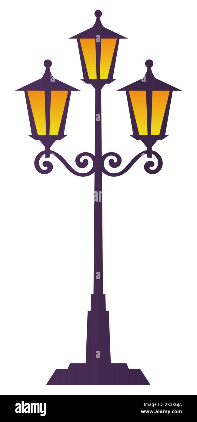 Vintage street light - flat design style single isolated image Stock Vector