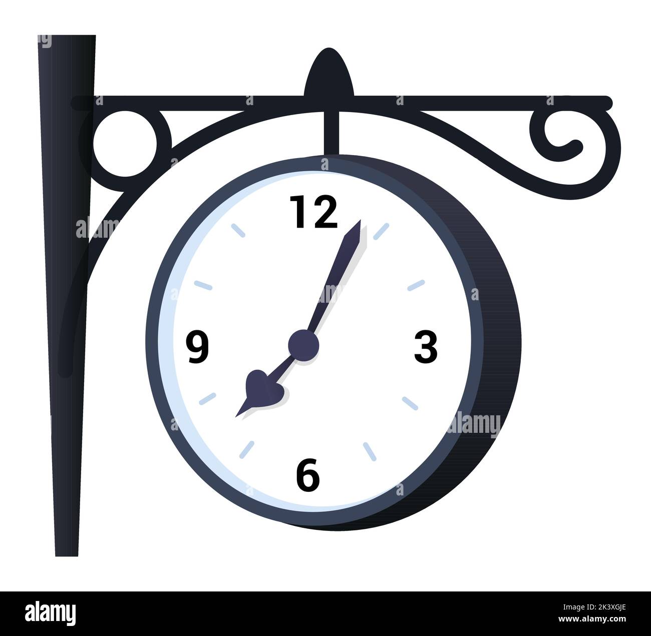 City clock - modern flat design style single isolated object Stock Vector