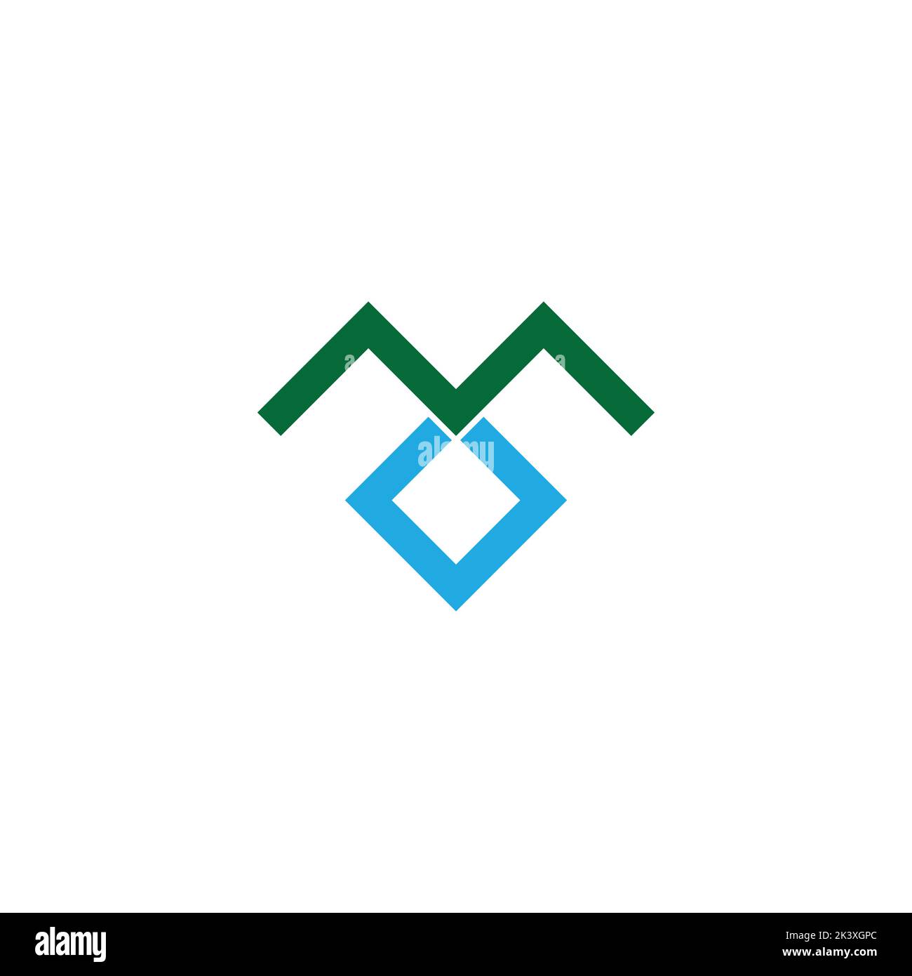 abstract mountain blue river colorful simple line logo vector Stock Vector