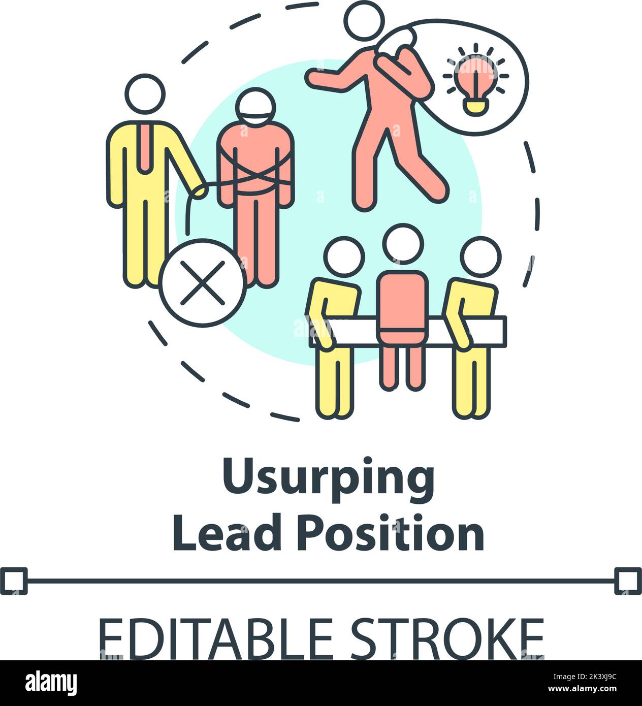 Usurping lead position concept icon Stock Vector