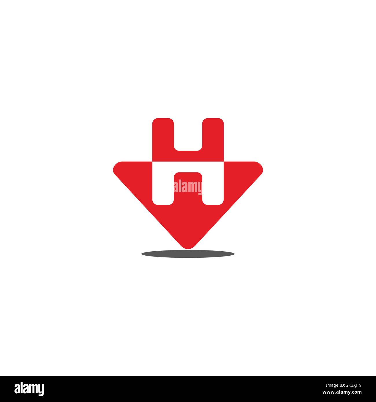 letter h arrow down point design logo vector Stock Vector