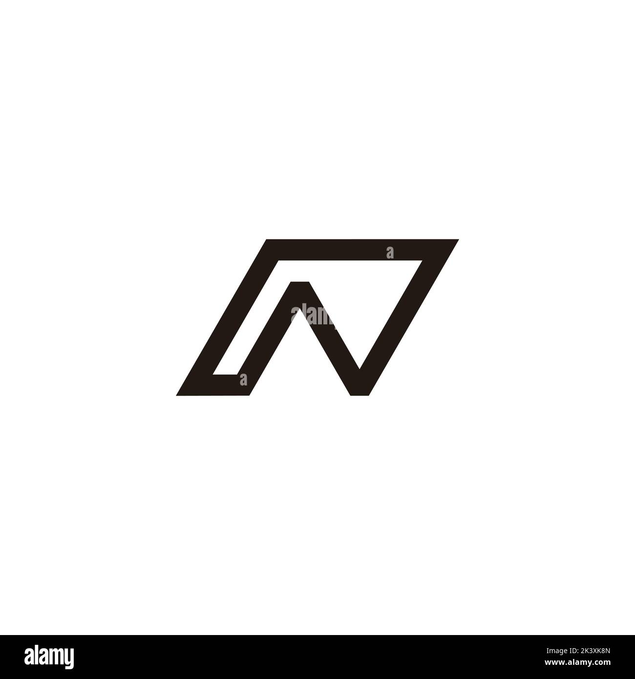 letter rn circle geometric simple line logo vector Stock Vector