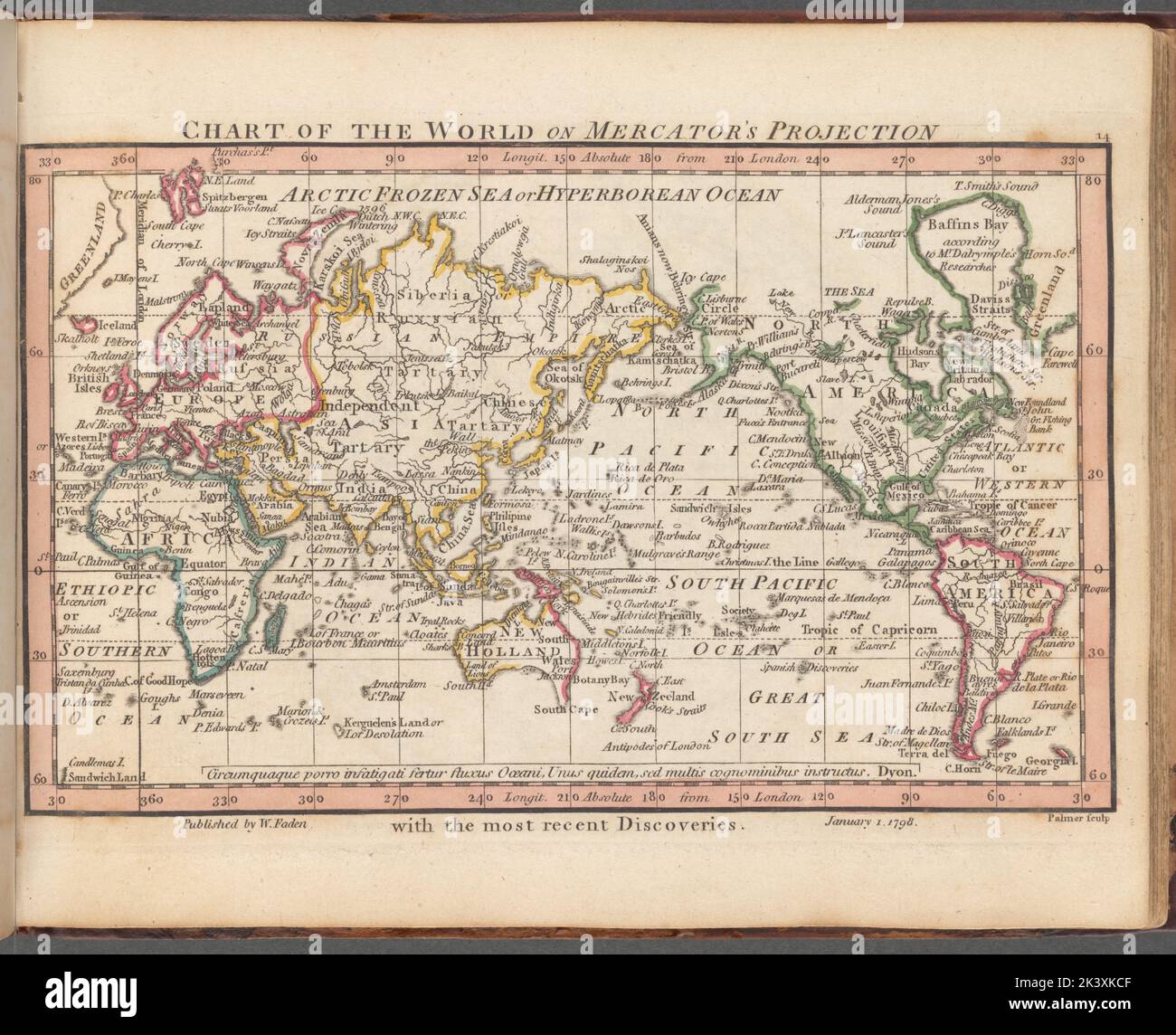 Chart Of The World On Mercators Projection 1798 1804 Cartographic