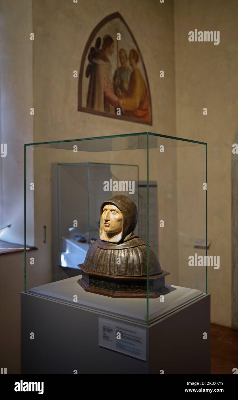 Bust of Savonarola in the Museum of San Marco in Florence Italy Stock