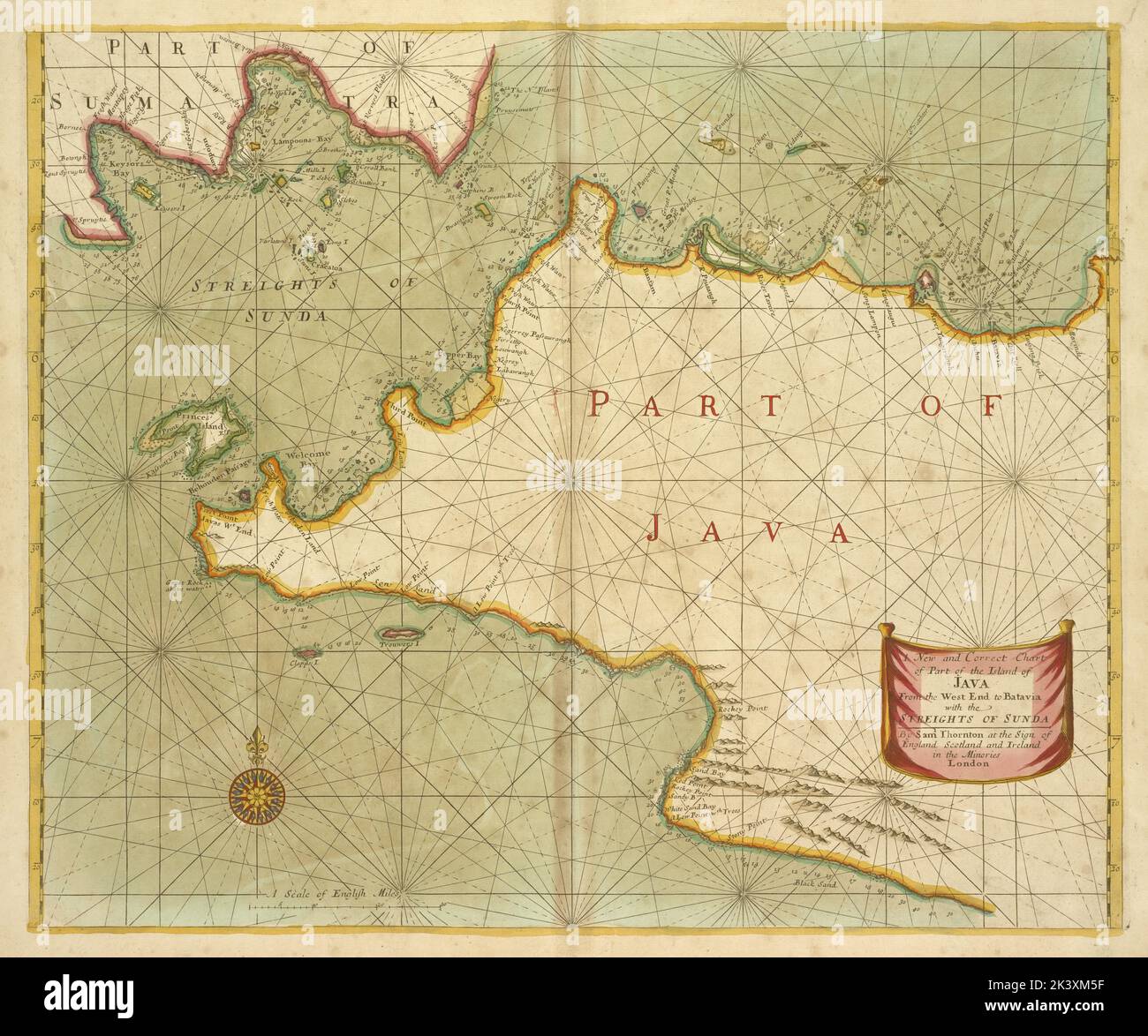 A new and correct chart of part of the Island of JAVA from the West end ...