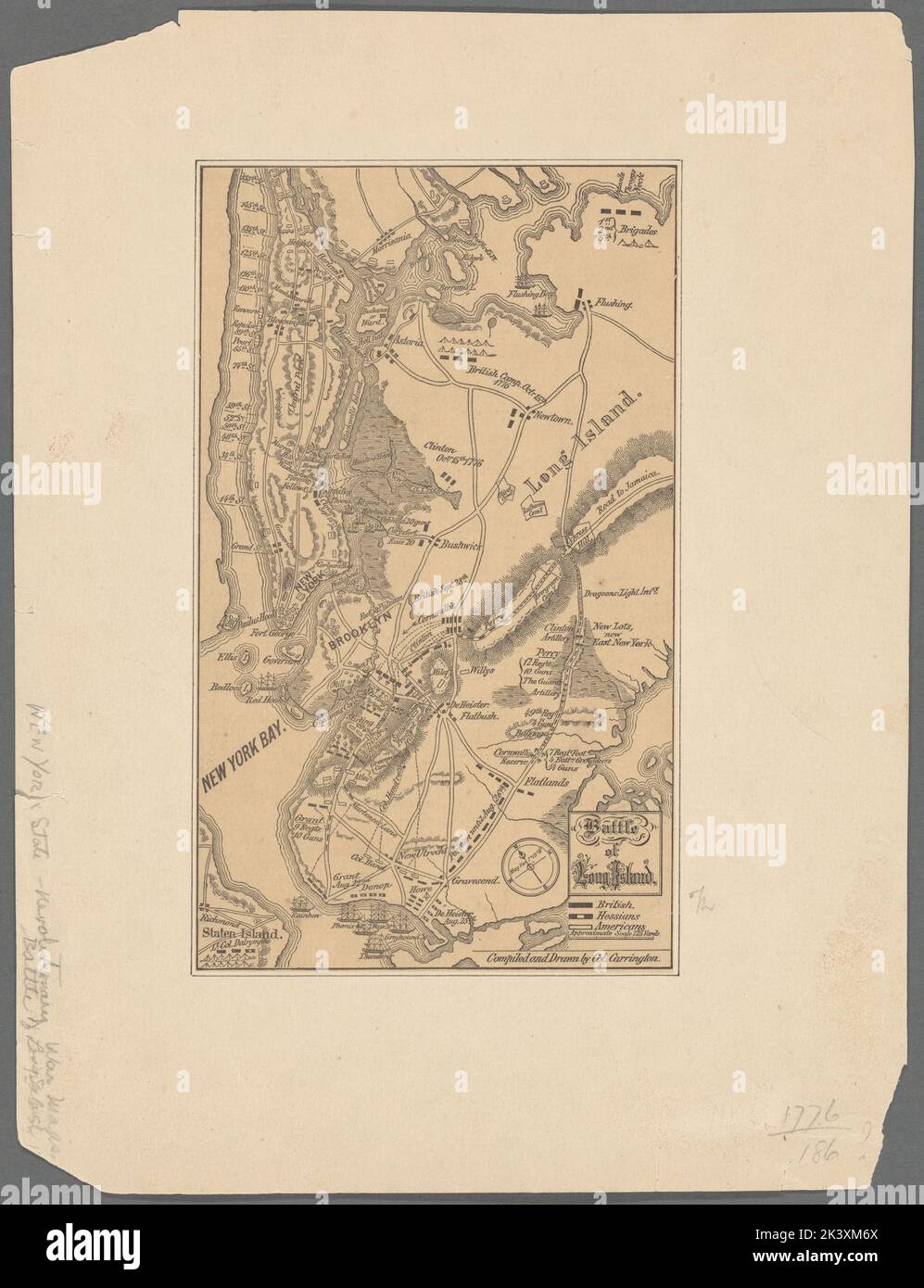 Battle of Long Island Cartographic - Battle Of Long Island Cartographic Maps 1881 Lionel Pincus And Princess Firyal Map Division Long Island Battle Of New York Ny 1776 Battlefields New York State New York New York Ny History Revolution 1775 1783 2K3XM6X