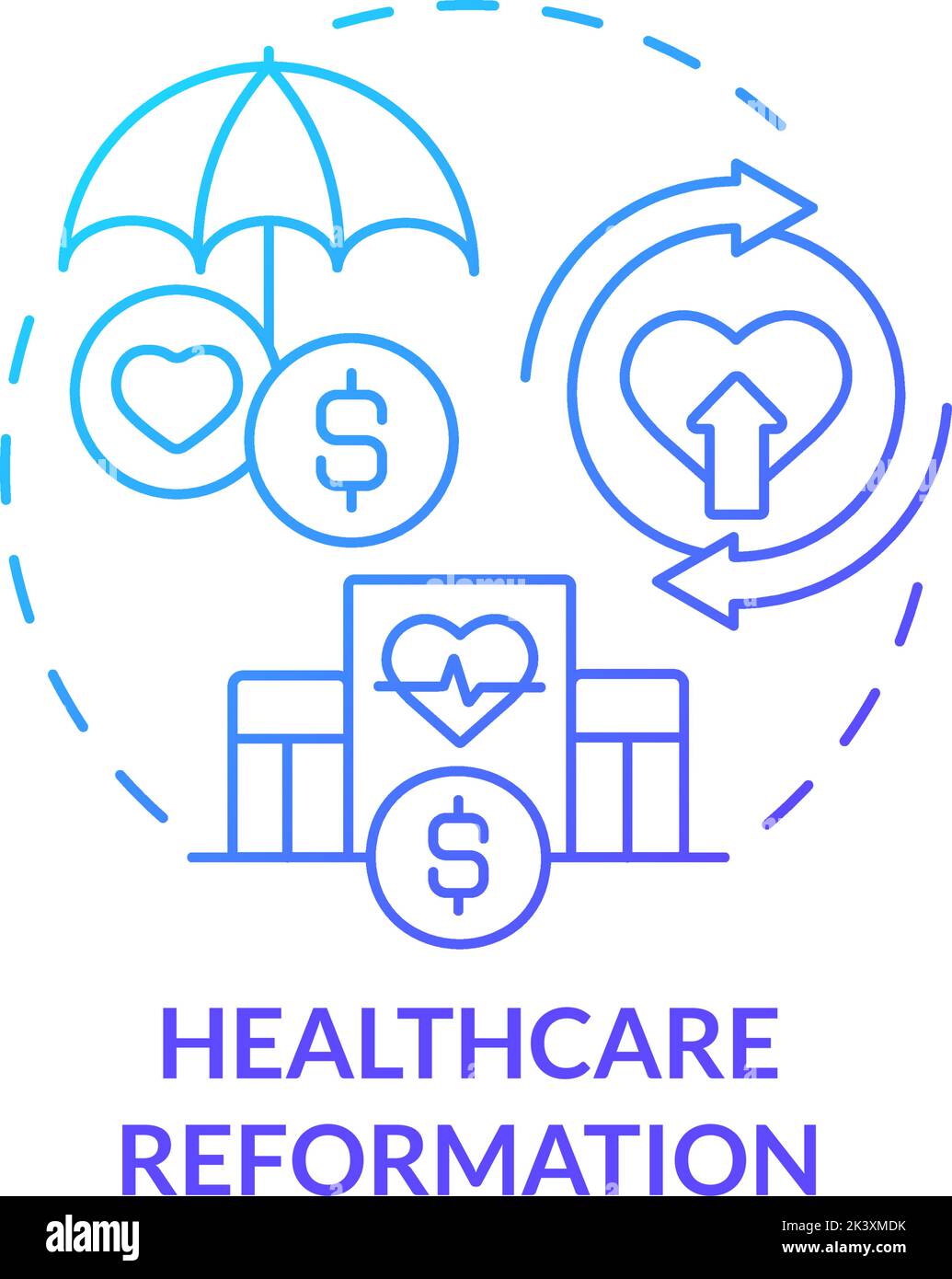Healthcare reformation blue gradient concept icon Stock Vector Image ...